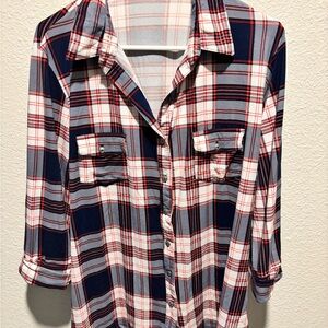 Papermoon Red and Blue Checkered Top